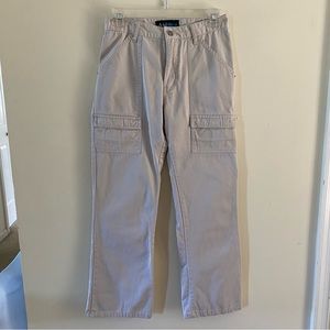 Vintage dejableu 100% Cotton Khaki Pants Junior Women's Size 5/6 Tan Hook & Loop